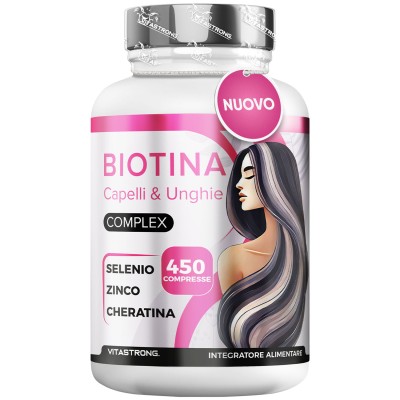 BIOTIN COMPLEX 450 CPR | Vitastrong | Ondersteuning Voor Sterk Haar En Sterke Nagels